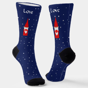 Chaussette Gnome de Noël en bleu marine