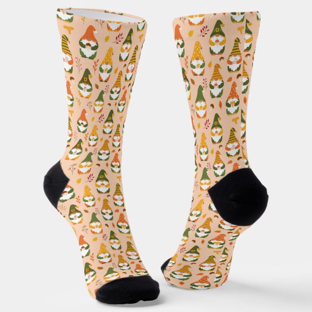 Chaussette Gnomes d'automne dans le Motif forestier (Angulaire)