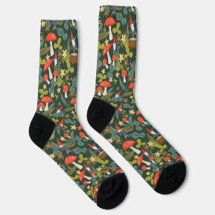 Chaussette Gnomes et champignons des bois