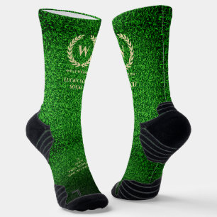 CHAUSSETTE GOLFER MONOGRAM GRASS VERT LUCKY GOLF