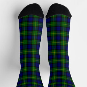 Chaussette Gordon tartan bleu vert carreaux