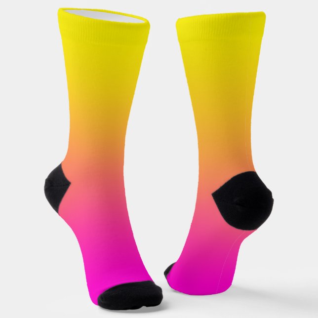 Chaussette Gradient rose néon jaune vif (Angulaire)