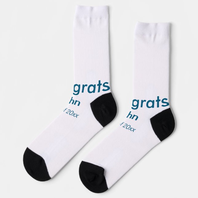 Chaussette grand garçon ajouter nom félicitations date année  (Gauche)
