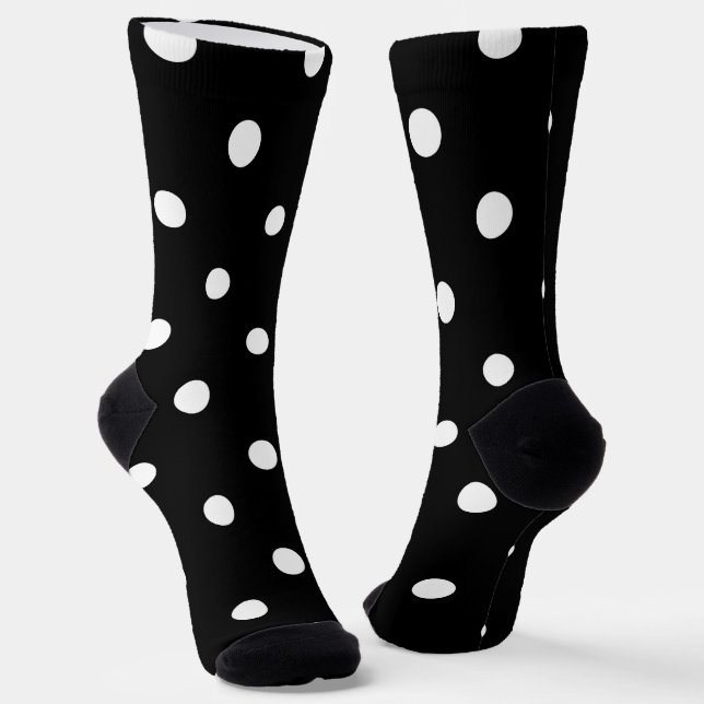 Chaussette Grand Pois Noir Et Blanc (Angulaire)