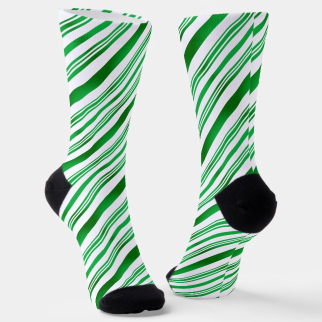 Chaussette Grandes Sucres de canne vert et blanc Moderne Élég (Angulaire)