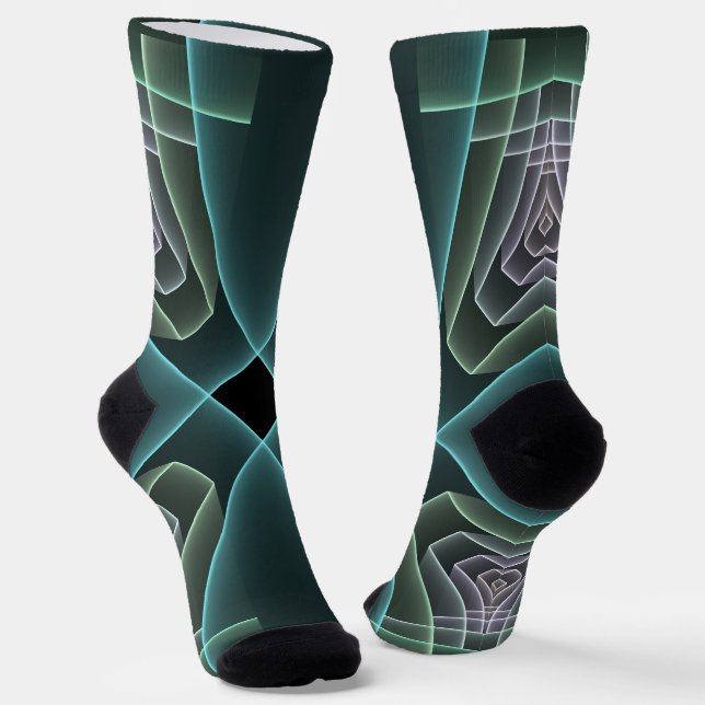 Chaussette Graphique géométrique Turquoise moderne (Angulaire)