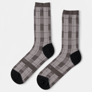 Chaussette Gray and Grey Plaid, Text on Foot