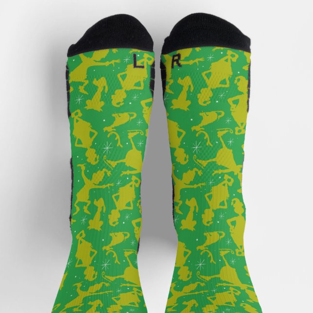 Chaussette Green Grinch Motif de patinage sur glace (Haut)