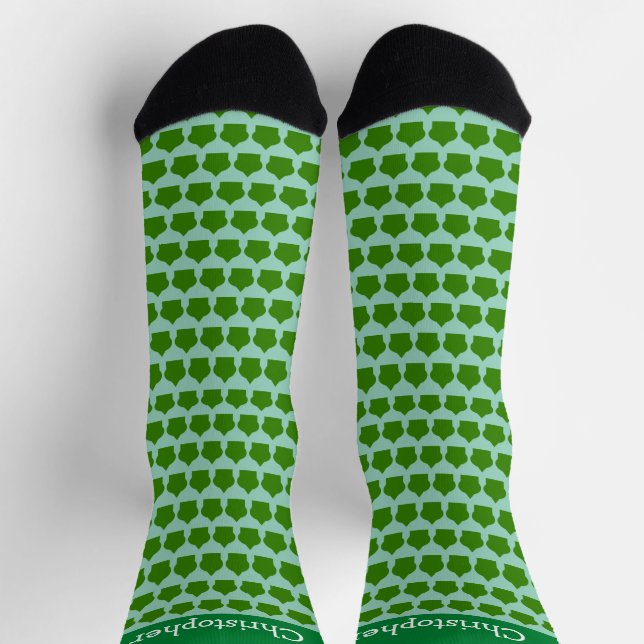 Chaussette Green Moroccan Pattern Design (Haut)
