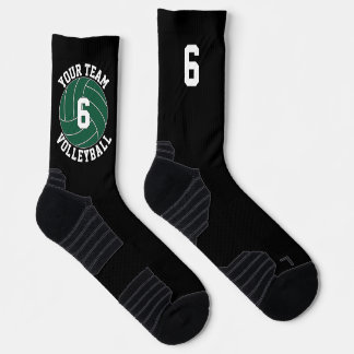 Chaussette Green Volleball Custom Nom de l'équipe et numéro d