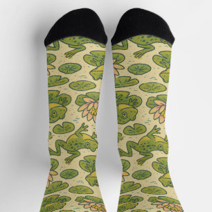 Chaussette Grenouille et lili pads Grenouilles Nénuphars