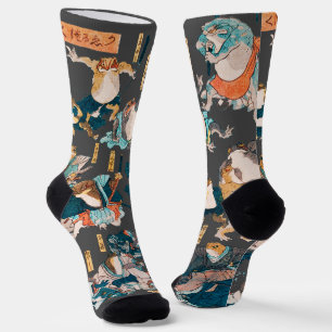 Chaussette Grenouille japonaise ukiyo-e Froggies