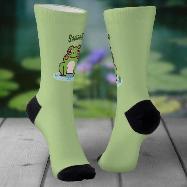 Chaussette Grenouille mûre (Cute Frog Green Socks)