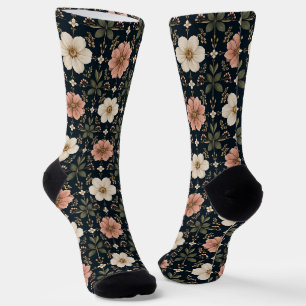 Chaussette Grille florale contemporaine équilibrée