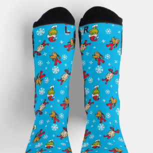 Chaussette Grinch, Max & Cindy-Lou Who Snowlfake Motif