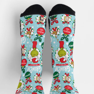 Chaussette Grinch Merry Grinchmas Motif bleu