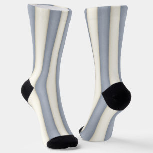 Chaussette Gris d'ardoise et rayures verticales blanches anci