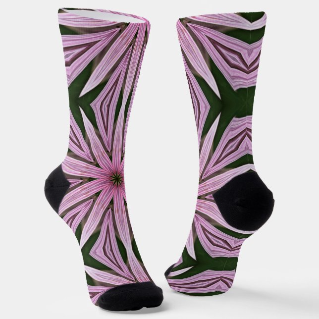 Chaussette Grosse Chaussettes Fleur Rose Mandala Art Funky (Angulaire)