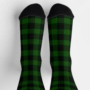 Chaussette Gunn tartan vert noir plaid