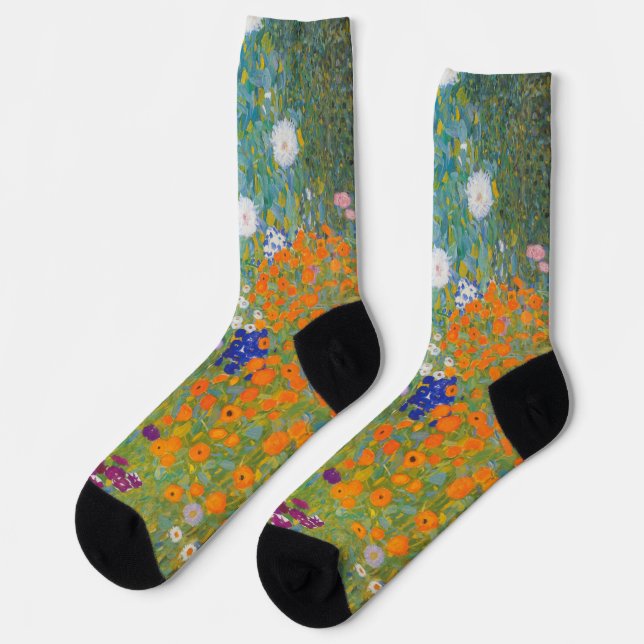 Chaussette Gustav Klimt Fleur Jardin Cottage Nature (Gauche)
