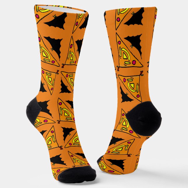 Chaussette Halloween citrouille et chauves-souris (Angulaire)