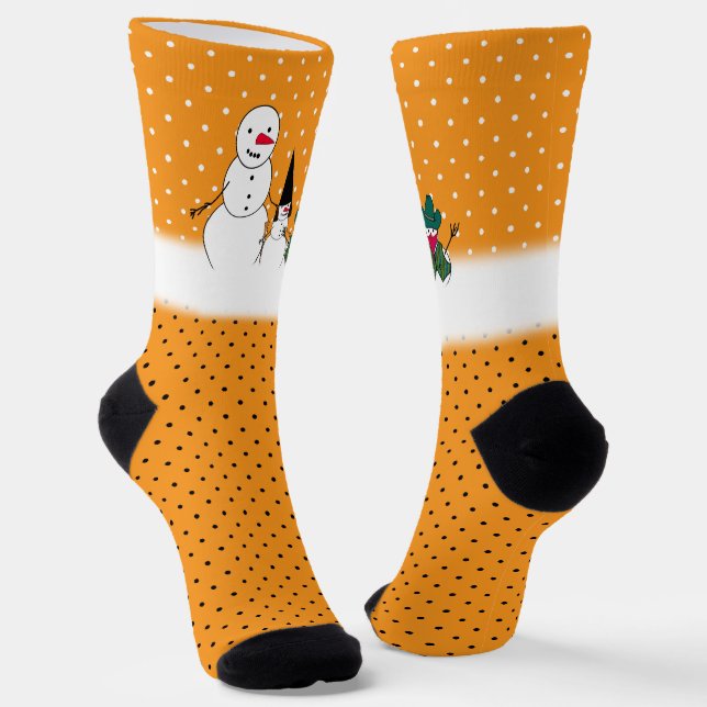 Chaussette Halloween de la famille Snowman (Angulaire)