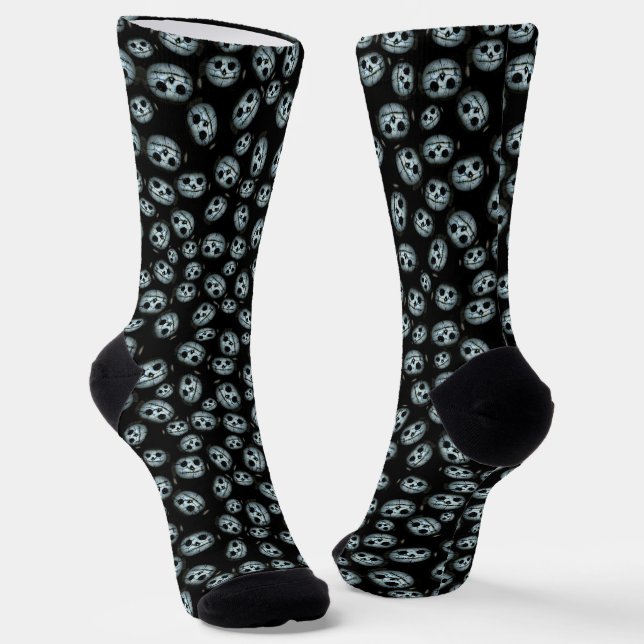 Chaussette Halloween déplaisant Citrouille blanc (Angulaire)
