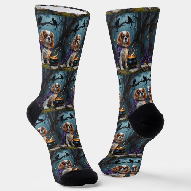 Chaussette Halloween lunique Cavalier King Charles Spaniel (Angulaire)