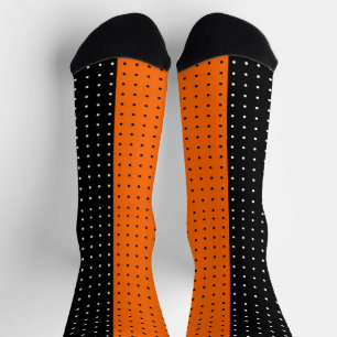 Chaussette Halloween Pois noire, orange