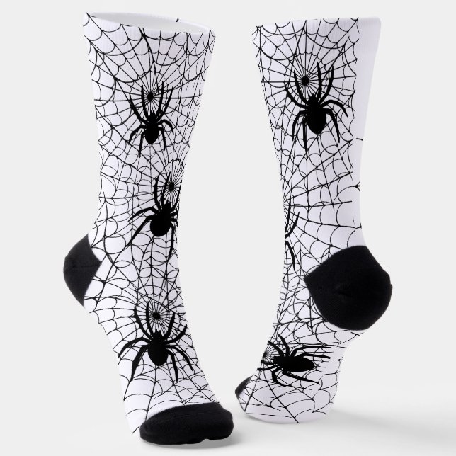 Chaussette Halloween Spiders and Spiderwebs Creepy Pattern (Angulaire)