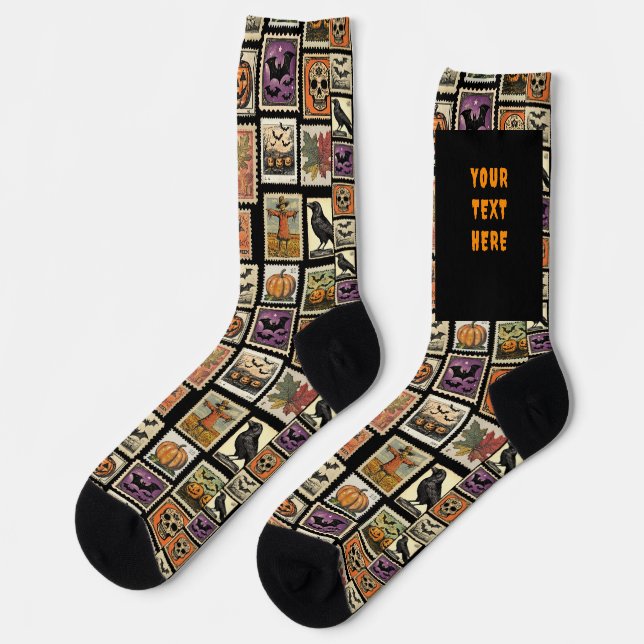Chaussette Halloween Spooky Feet Personalizable Crew Socks (Gauche)