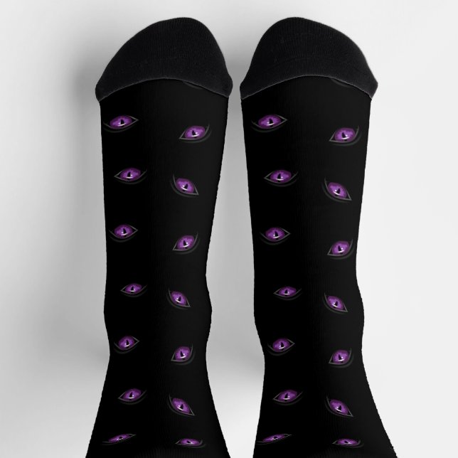 Chaussette Halloween, Yeux Violets, Trucs Ou Traitements, Boi (Haut)