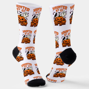 Chaussette Hanté par 67 Drôle de Fantôme et Citrouille Hallow