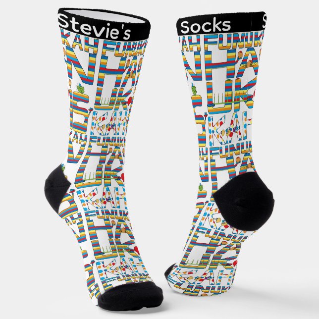 Chaussette Hanukkah Socks "Happy Hanukkah Funukkah" (Angulaire)