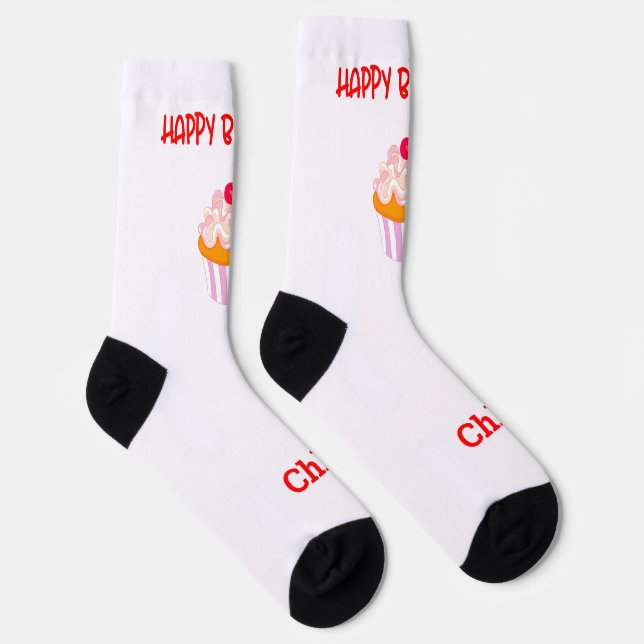 Chaussette Happy Birthday Cupcake (Droite)