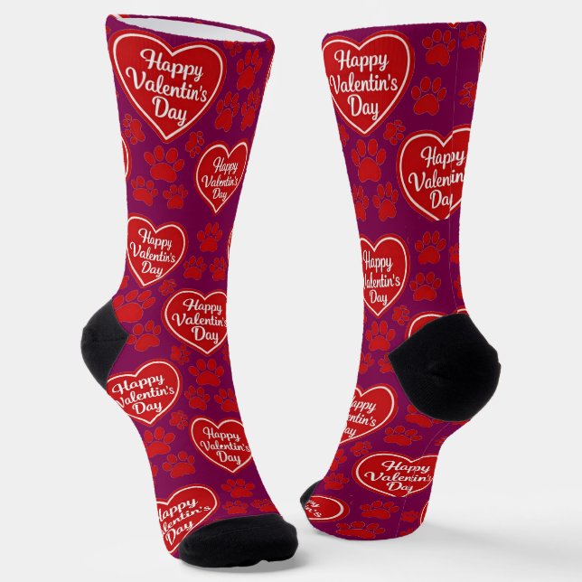 Chaussette Happy Valentine’s Day Cat Lover Socks (Angulaire)