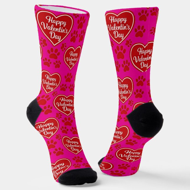 Chaussette Happy Valentine’s Day Cat Lover Socks (Angulaire)