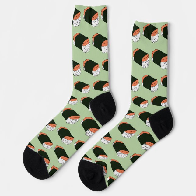 Chaussette Hawaiian Musubi Sushi Aliments Modélisés (Gauche)