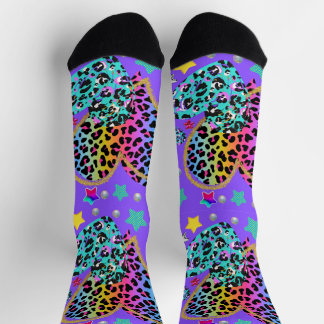 Chaussette heart, with leopard 