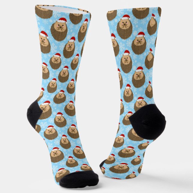 Chaussette Hérisson de vacances Cute Funny Chaussettes d'anim (Angulaire)