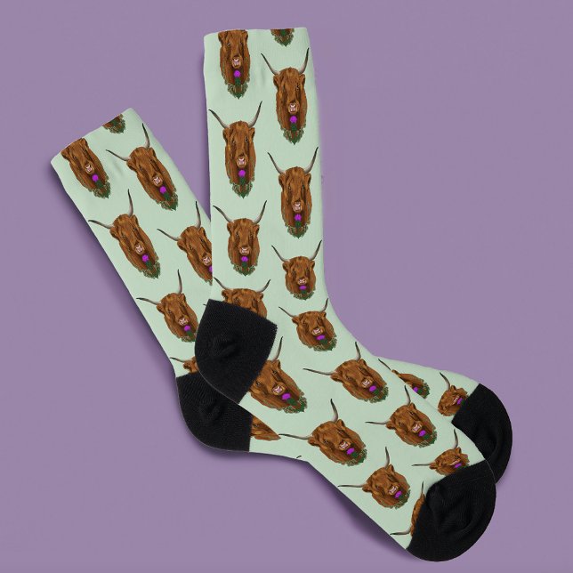 Chaussette Highland Scottish Vache Purple Celple Knot Work (Créateur téléchargé)