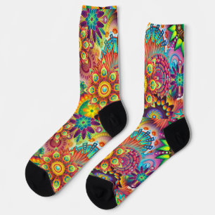 Chaussette Hippie Groovy Techno Psychedelique Thunder_Cove