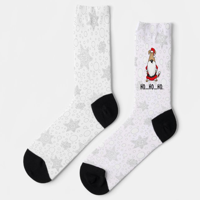 Chaussette HO HO HO Très drôle Père Noël Costume Chien Sarcas (Gauche)
