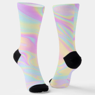 Chaussette Holographique Pastel Arc-en-ciel