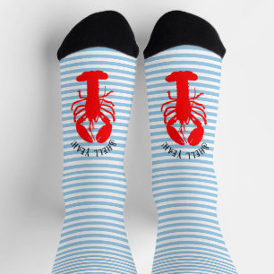 Chaussette Homard bleu et blanc