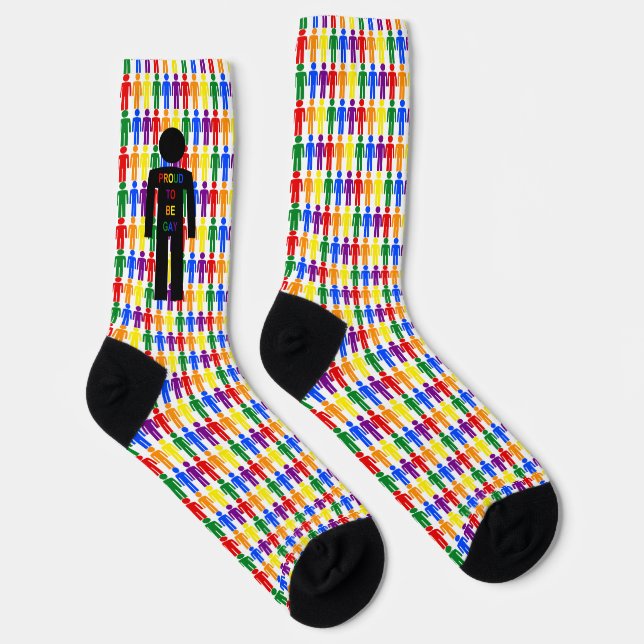 Chaussette Hommes gays LGBTQ Silhouette et Arc-en-ciel (Droite)