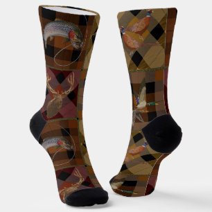 Chaussette Hunt Club Plaid With Wildlife Game