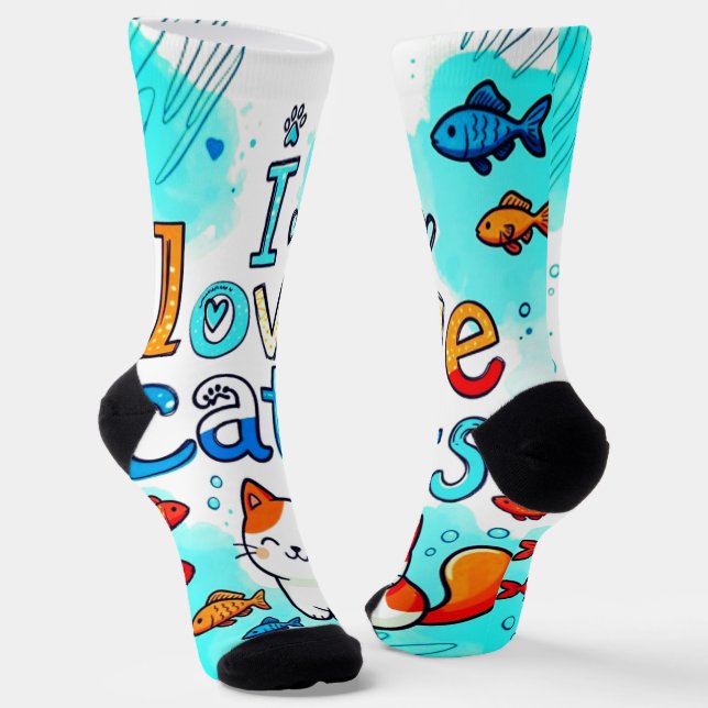 CHAUSSETTE I LOVE CATS (Angulaire)