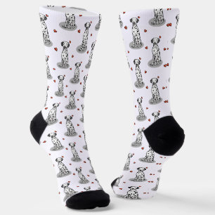 Chaussette I Love Dalmatians (noir 1) Coeurs mignons