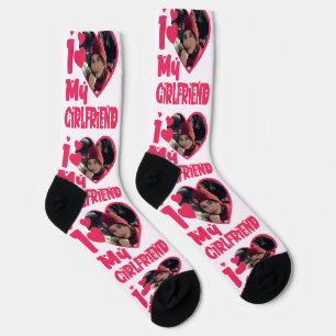 Chaussette I Love My Girlfriend Photo personnalisée